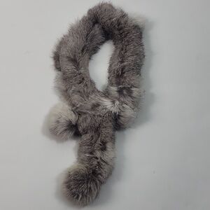 Luxurious Rabbit Fur Pom Pom Scarf